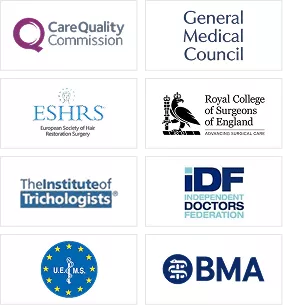 Logos of medical organisations and regulatory bodies including the GMC, Care Quality Commission, Royal College of Surgeons, and others