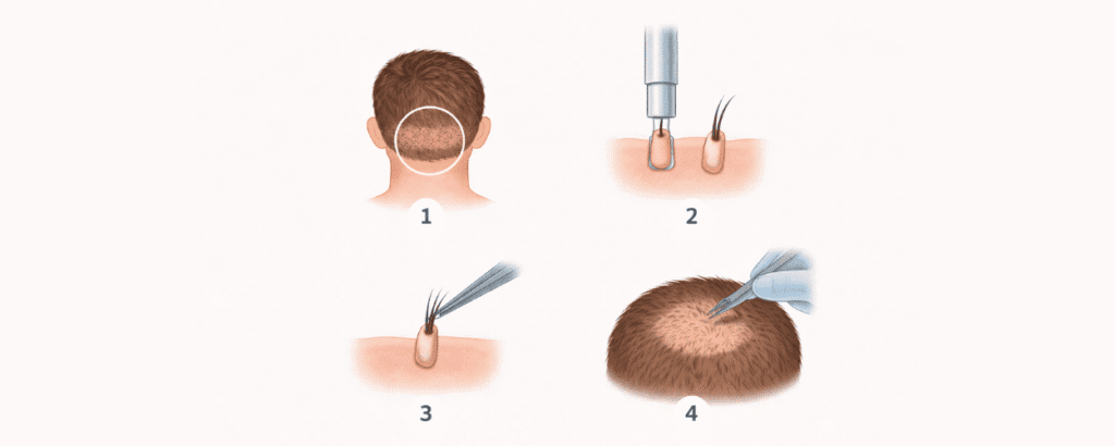 how does an fue hair transplant work