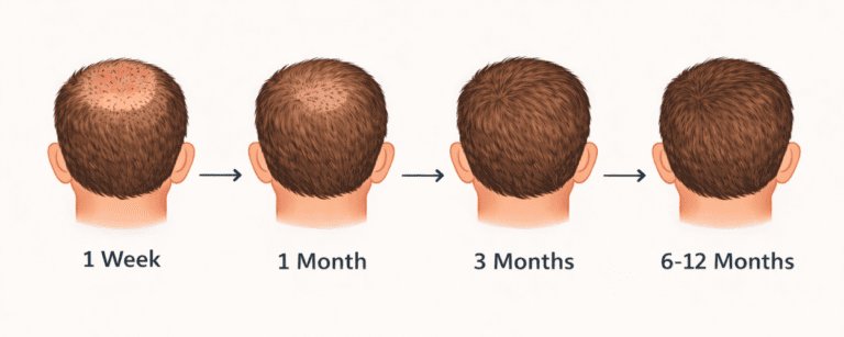 fue hair transplant results timeline