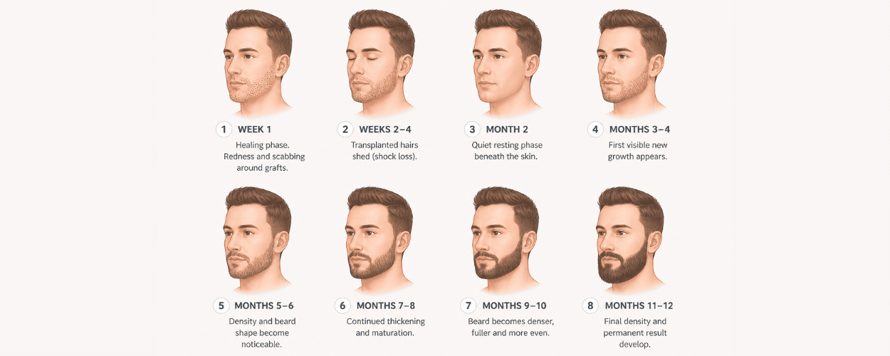 beard hair transplant timeline